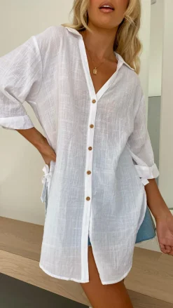 Desire Tops^Vesper Short Sleeve Top - White