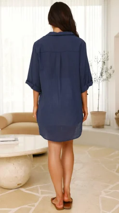 Desire Tops^Vesper Short Sleeve Top - Navy