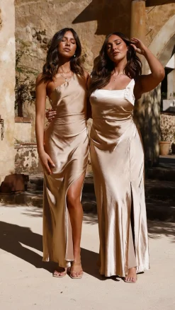 LILYWHYT Sale Evening^Victoria Maxi Dress - Gold