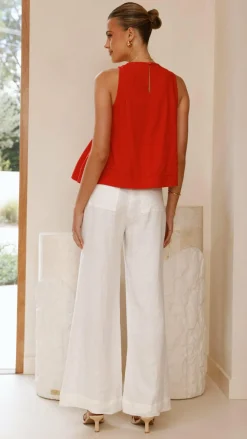 Pink Diamond Tops^Virtue Top - Red