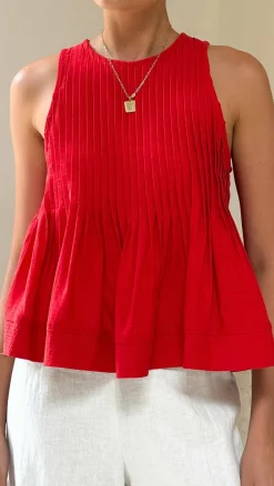 Pink Diamond Tops^Virtue Top - Red