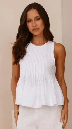 Pink Diamond Tops^Virtue Top - White