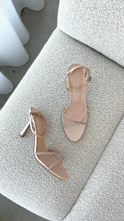 Billini Billini^Vixin Heels - Champagne Satin Diamante