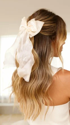 Your Accessory Shop Hair Accessories|Bridal Accessories^Wavery Hair Bow - Cream