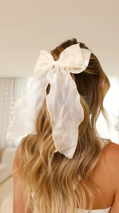 Your Accessory Shop Hair Accessories|Bridal Accessories^Wavery Hair Bow - Cream