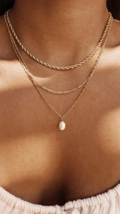 Your Accessory Shop Necklaces^Wenda 14K Gold Necklace - Gold / Pearl