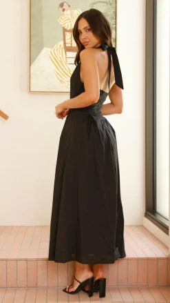 LILYWHYT Dresses|Maxi^Wesley Halter Neck Maxi Dress - Black