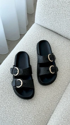Billini Billini^Wilmer Slide - Black Raffia