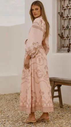 Bubblegum Dresses|Maxi^Xander Long Sleeve Maxi Dress - Blush