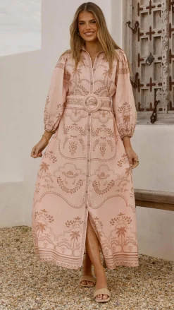 Bubblegum Dresses|Maxi^Xander Long Sleeve Maxi Dress - Blush