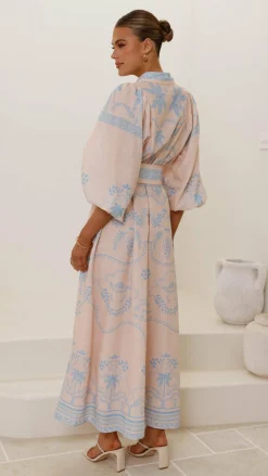 Bubblegum Dresses|Maxi^Xander Long Sleeve Maxi Dress - Blue