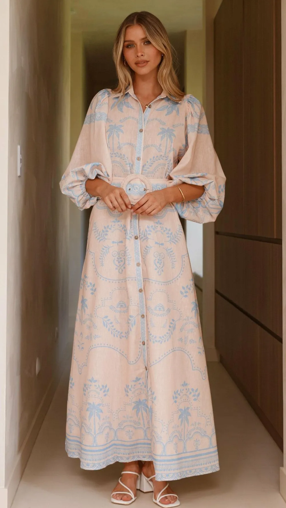 Bubblegum Dresses|Maxi^Xander Long Sleeve Maxi Dress - Blue