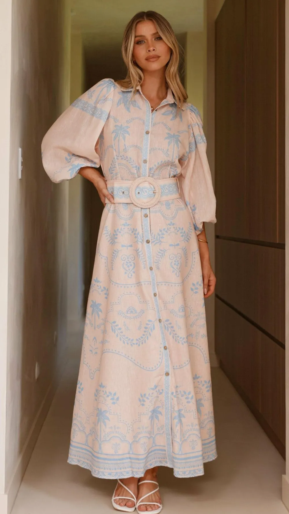 Bubblegum Dresses|Maxi^Xander Long Sleeve Maxi Dress - Blue