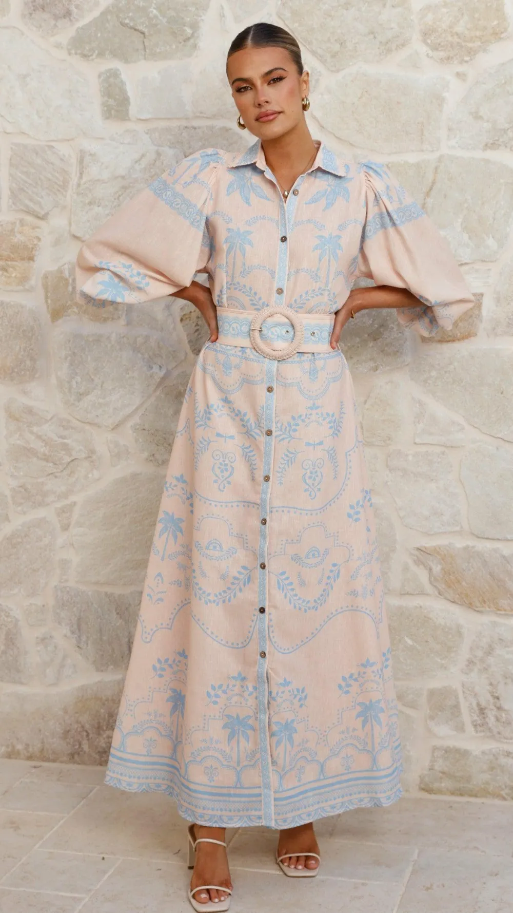 Bubblegum Dresses|Maxi^Xander Long Sleeve Maxi Dress - Blue
