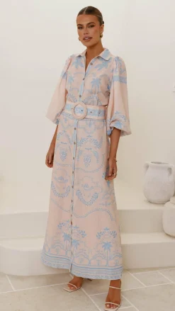 Bubblegum Dresses|Maxi^Xander Long Sleeve Maxi Dress - Blue