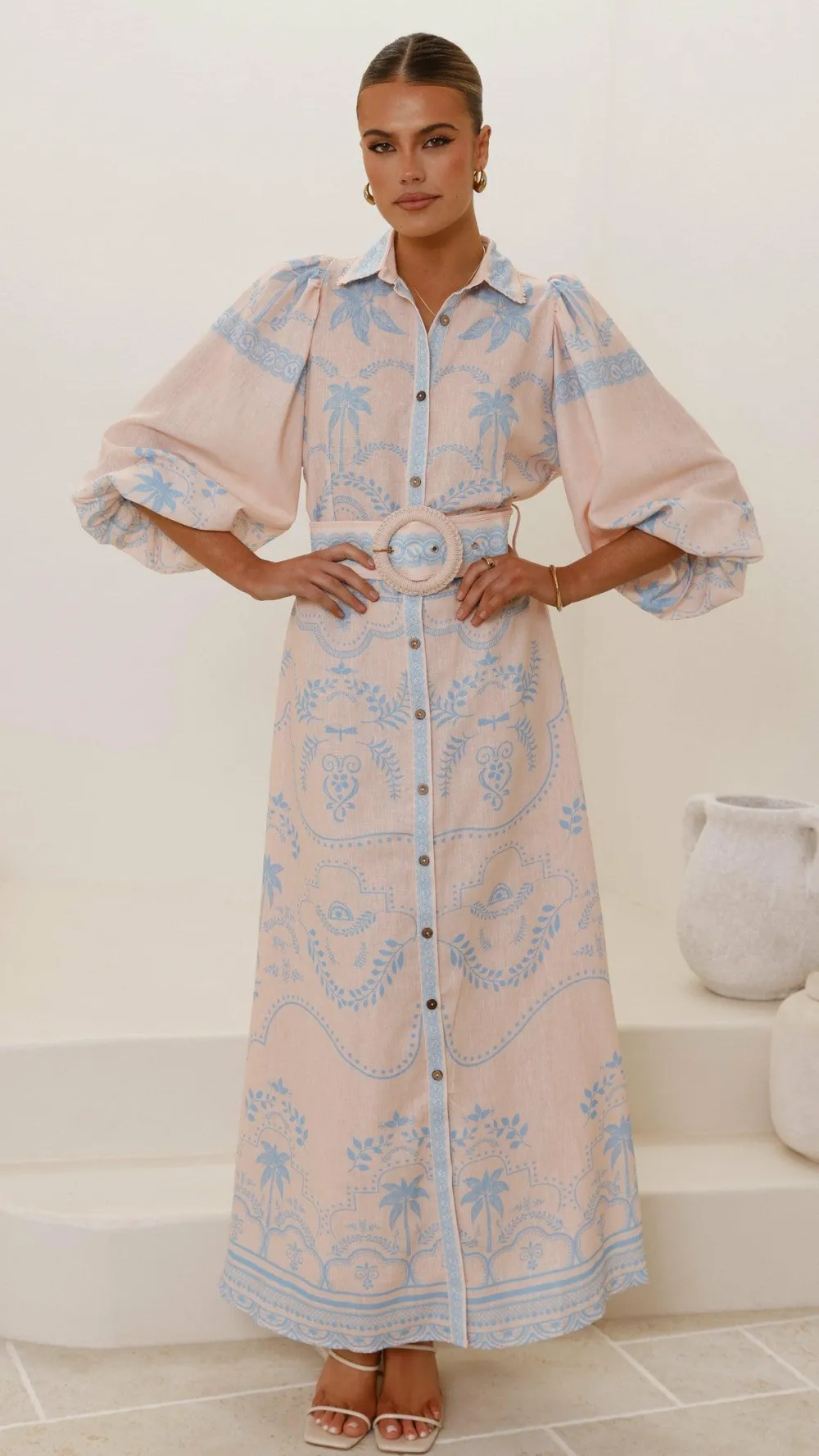 Bubblegum Dresses|Maxi^Xander Long Sleeve Maxi Dress - Blue