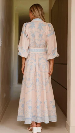 Bubblegum Dresses|Maxi^Xander Long Sleeve Maxi Dress - Blue