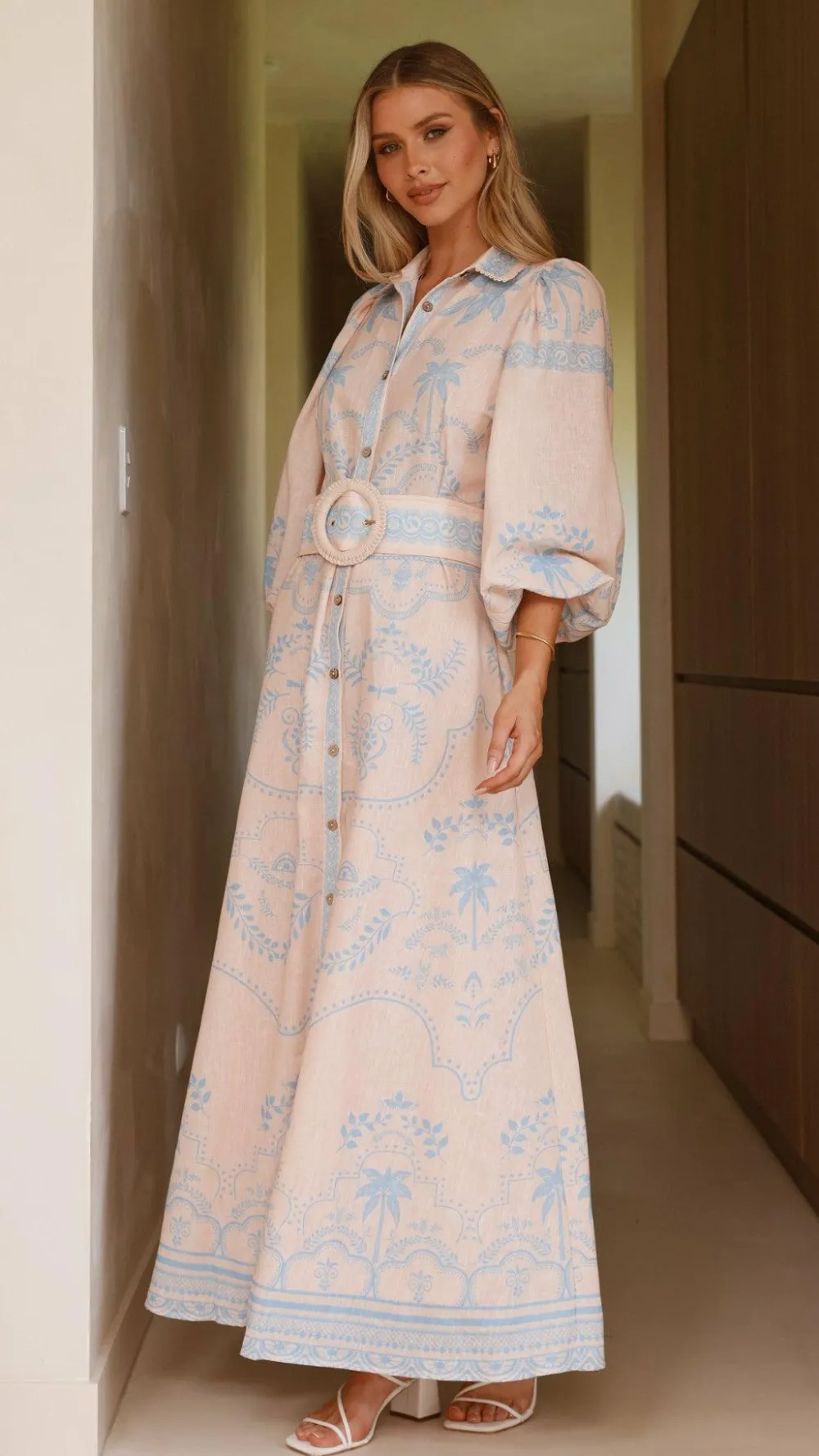 Bubblegum Dresses|Maxi^Xander Long Sleeve Maxi Dress - Blue