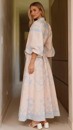 Bubblegum Dresses|Maxi^Xander Long Sleeve Maxi Dress - Blue