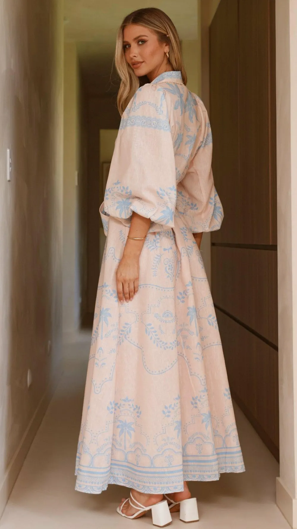 Bubblegum Dresses|Maxi^Xander Long Sleeve Maxi Dress - Blue