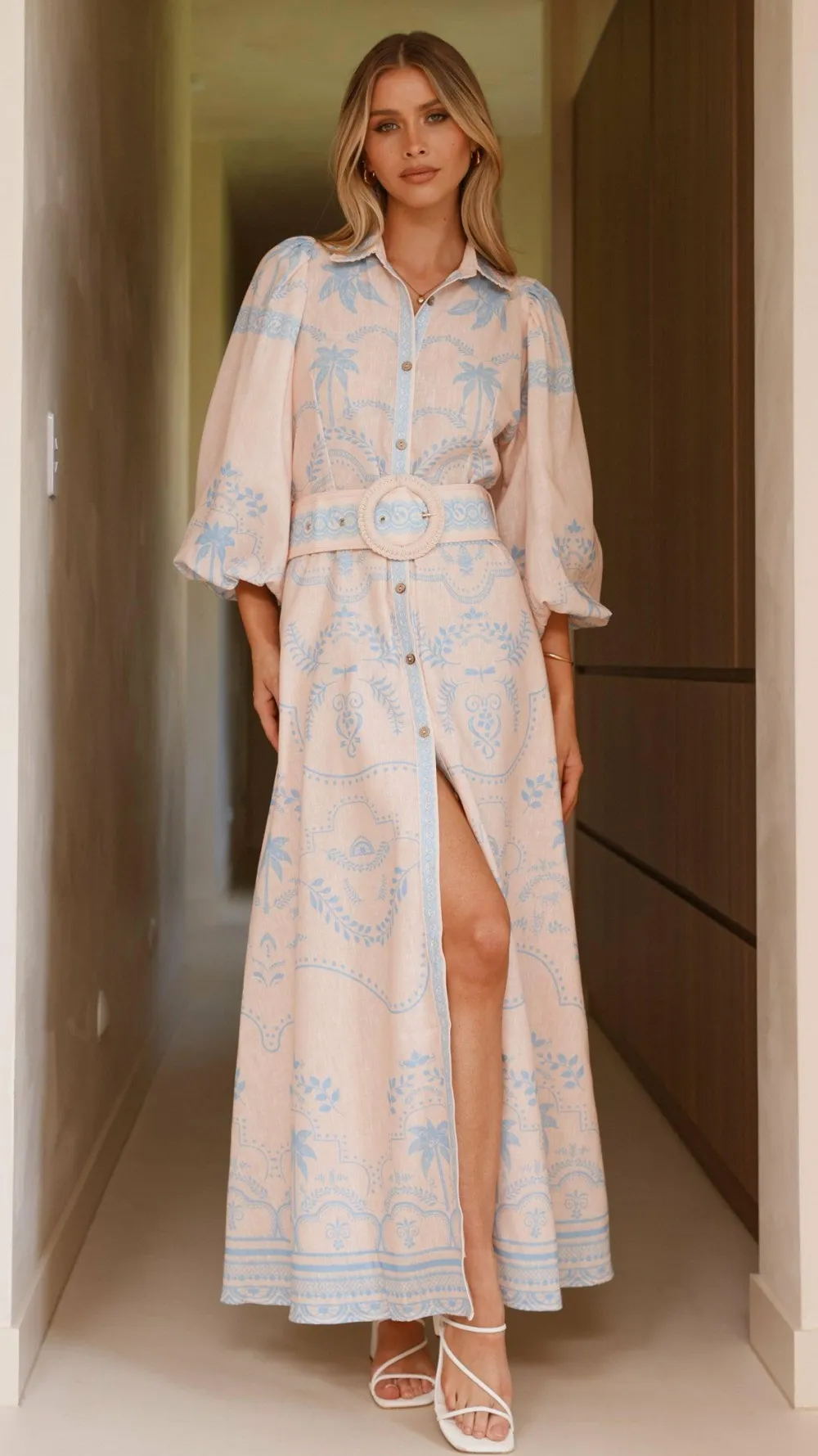 Bubblegum Dresses|Maxi^Xander Long Sleeve Maxi Dress - Blue