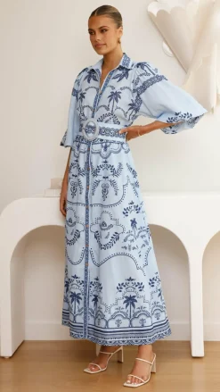 Bubblegum Dresses|Maxi^Xander Long Sleeve Maxi Dress - Indigo