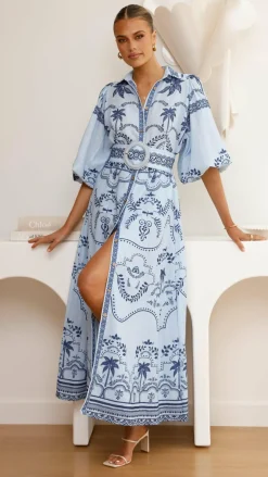 Bubblegum Dresses|Maxi^Xander Long Sleeve Maxi Dress - Indigo