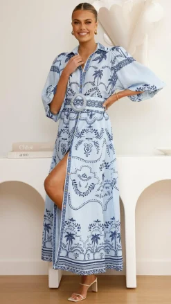 Bubblegum Dresses|Maxi^Xander Long Sleeve Maxi Dress - Indigo
