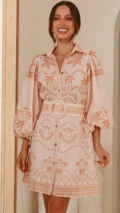 Bubblegum Dresses|Mini^Xander Long Sleeve Mini Dress - Natural