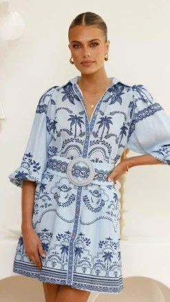 Bubblegum Dresses|Mini^Xander Long Sleeve Mini Dress - Indigo