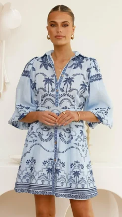 Bubblegum Dresses|Mini^Xander Long Sleeve Mini Dress - Indigo