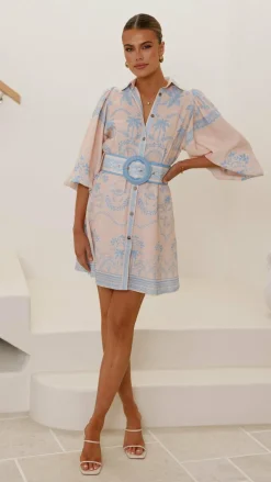 Bubblegum Dresses|Mini^Xander Long Sleeve Mini Dress - Blue