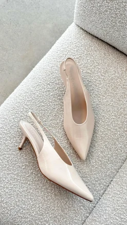 Billini Heels|Shoes^Xishi Heel - Chalk Crinkle Patent