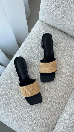 Billini Billini^Yarina Heel - Natural Raffia-Black