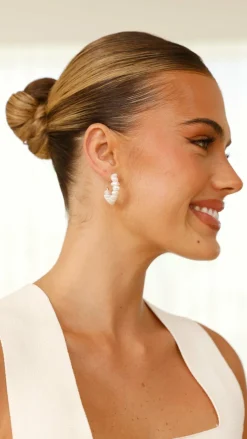 Your Accessory Shop Earrings|Formal / Graduation^Yasar 18K Gold Pearl Hoop - Gold / Pearl