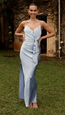 LILYWHYT Mon Cheri|Dresses^Yasmeen Tie Front Maxi Dress - Blue