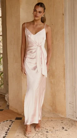 LILYWHYT Mon Cheri|Dresses^Yasmeen Tie Front Maxi Dress - Pink