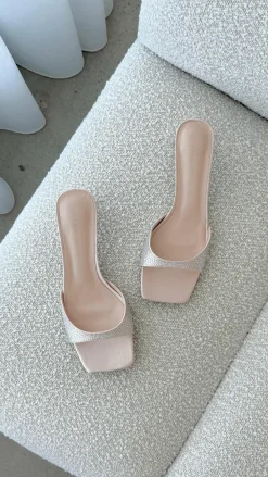 Billini Billini|Heels^Yiri Heels - Champagne Satin Diamante