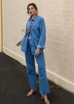 Burans The Denim Edit^Zaeli Denim Shirt - Mid Blue