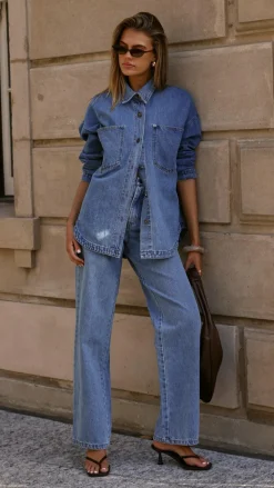 Burans The Denim Edit^Zaeli Jeans - Mid Blue