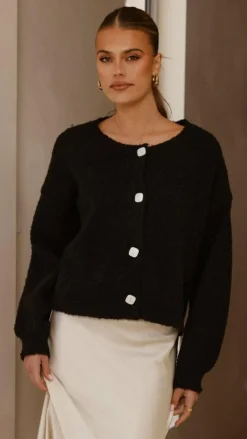 LILYWHYT Knit Tops|Knitwear^Zelara Knit Cardigan - Black