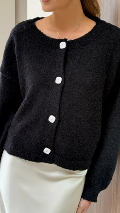 LILYWHYT Knit Tops|Knitwear^Zelara Knit Cardigan - Black