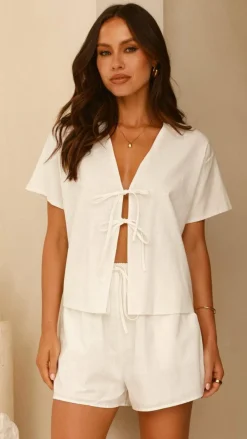 By Frankie Sets|Bottoms^Zella Top and Shorts Set - White