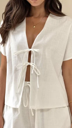 By Frankie Sets|Bottoms^Zella Top and Shorts Set - White