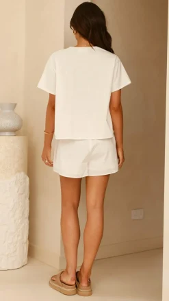 By Frankie Sets|Bottoms^Zella Top and Shorts Set - White