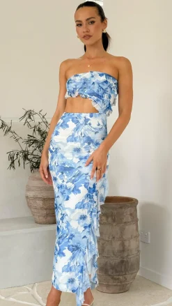 Burans Sale Dresses^Zinnia Midi Dress - Blue Floral