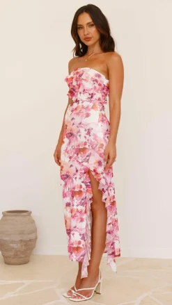 Burans Sale Dresses^Zinnia Midi Dress - Pink/Purple Floral