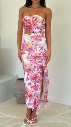 Burans Sale Dresses^Zinnia Midi Dress - Pink/Purple Floral