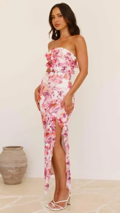 Burans Sale Dresses^Zinnia Midi Dress - Pink/Purple Floral