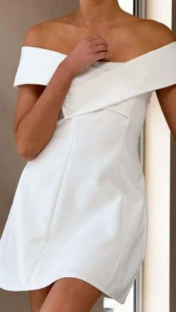 SASHA (BNE) Hen'S Collection|Dresses^Zyan Off Shoulder Mini Dress - White